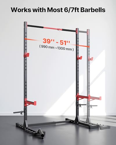 Image of VEVOR Power Cage Squat Rack, Multifunctional Squat Rack for Home Gym, Workout Strength Training Equipment for Bench Press Squats Pull-Up
