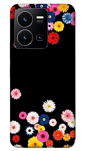 SILENCE Designer vivo Y35 / vivo Y22 Multicolor Flowers Printed Mobile Hard Back Case Cover for vivo Y35 / vivo Y22