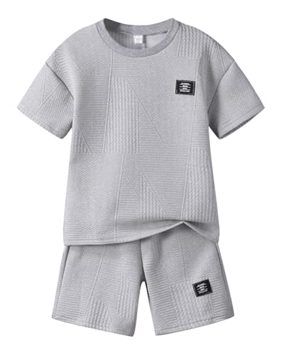 Cakaner Boys 2-Piece Shorts Set Toddler Boy Summer Outfits with Pockets Size 9 10
