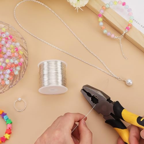 328Ft 0.4MM Jewelry Wire, 26 Gauge Tarnish Resistant Beading Wire for Jewelry Making Supplies and Crafting, Copper Beading Wires for Bracelet Making and DIY Artwork