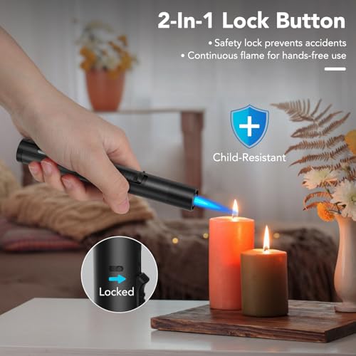 Encendedor de soplete TBTeek 2 unidades recargable sin gas miniatura 5