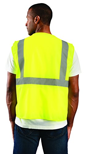 Image of OccuNomix ECO-ISZ-Y3X High Visibility Value Solid Standard Zipper Safety Vest, Class 2, 100% ANSI Polyester Tricot, 3X-Large, Yellow