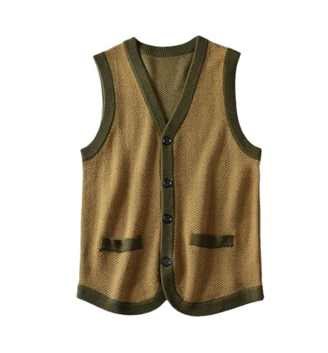Mens Sweater Vest Lightweight Thermal Solid Knit Vest Sleeveless Large Size Cardigan Business Waistcoat