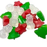 Reusable Ice Cubes - Christmas Tree Snowman and Stars - Seasonal Holiday Colored Ice Cubes for Cocktails Beer Wine Whiskey Party Drink Favors - BPA Free - Purified Water Filled - 18 pieces