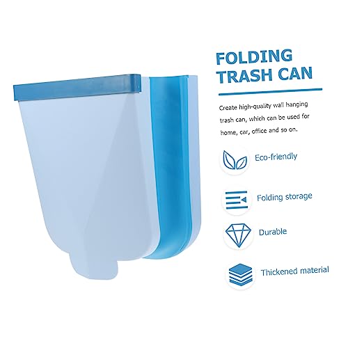 Basurero plegable rectangular azul para pared miniatura 4