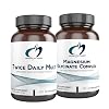Designs for Health Magnesium Glycinate Complex (60 Capsules) & Twice Daily Multi (60 Capsules) Bundle - Premium Multivitamin with Folate & High Absorption Magnesium Supplement