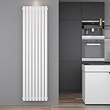 ELEGANT Heizkörper Vertikal 1800x472mm Weiß Röhrenheizkörper Badheizkörper Mittelanschluss Doppellagig