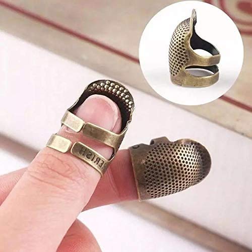 image for 6Packs Sewing Thimble Finger Protector, Youthbro 2pcs Copper Sew Finge