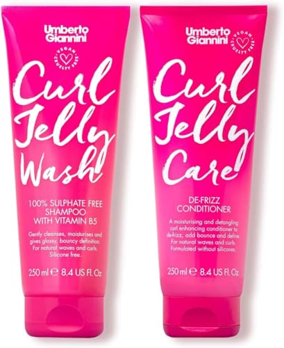 Umberto Giannini Gelée de Boucles Scrunching Jelly Shampooing & Après-Shampooing, Solution Anti-Frisottis Vegan & Sans Cruauté pour Cheveux Bouclés ou Ondulés, 200ml