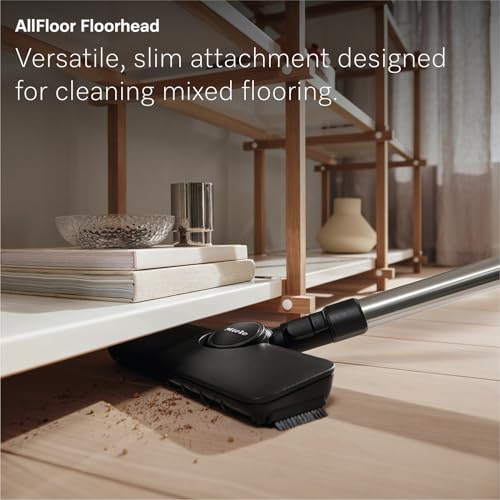 Image of NEW Miele Guard L1 AllFloor Bagged Canister Vacuum Cleaner with AirClean Plus Filter, AllTeQ Universal Floorhead, and AllFloor Floorbrush, LED Display Panel, in Obsidian Black /Rose Gold