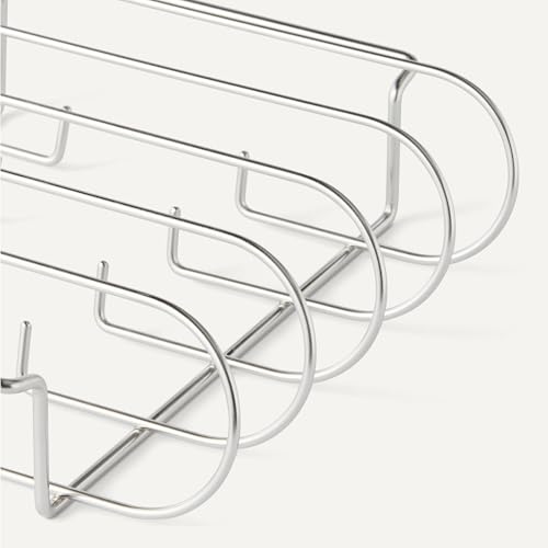 Image of Amazon Basics Stainless Steel Rib Rack for Smoking and Grilling, Holds up to 4 Full Racks, Dishwasher-Safe BBQ Accessory, Silver, 1-Pack