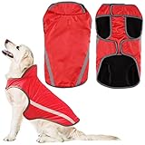 ✿ 【DISEÑO SEGURO Y STAYLISH】 Nuestro abrigo de invierno para perros con un diseño de correa reflectante seguro y moderno en la parte posterior que asegura que su perro pueda ser visto en la oscuridad y proteja a su perro caminando de manera segura. Y el orificio del arnés en la ropa también facilita colocar el cinturón del arnés para pasear a su mascota. Hace que su mascota se vea más elegante y bonita.