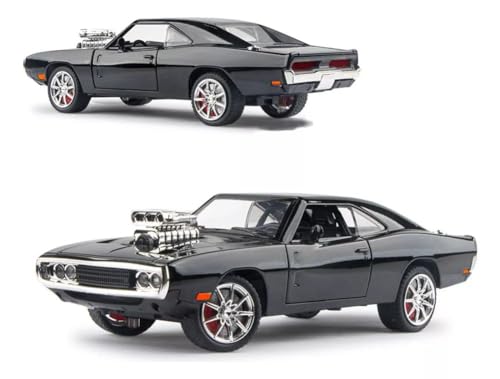 Image of F & F 7 Dodge Charger 1:24 Model Car with Box, Zinc Alloy Pull Back Toy car with Sound and Light for Kids Boy Girl Gift [Colors as Per Stock]
