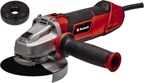 Einhell TE-AG 125/1010 CE Q Smerigliatrice angolare (tensione 230 V, potenza 1010 W, giri min. regolabile 4000 -12000, diam. Max disco 125 mm, regolazone copri disco senza utensili, cambio disco “Quick fix nut” senza utensili, inc. impugnatura aggiuntiva)