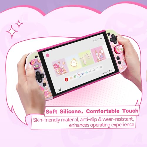 Image of GeekShare Joystick Caps Compatible with Switch 2 - Anti-Slip Thumb Grip Caps - 4PCS Silicone Analog Cover Cute Character Thumbstick Grips for Switch 2025 - Patch Moe Doll