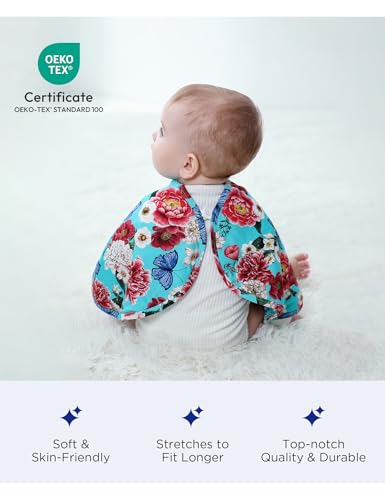 3 Pack Baby Bamboo Viscose Burp Cloth Set Waterproof Reversible Soft Absorbent Burping Rags with Snaps, Hello Teddy4
