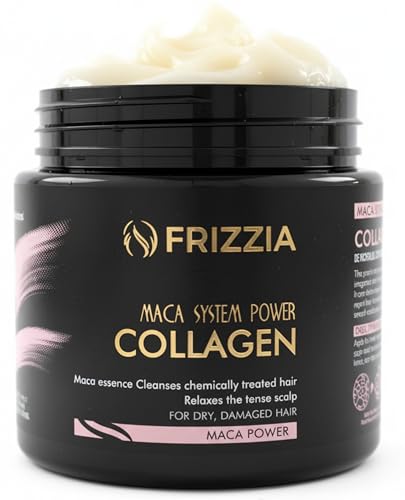 Frizzia ULTRA Collagen Hair Mask, EASY to use. With argan oil and maca. Hydration and shine, anti-frizz treatment for dry and damaged hair, professional smoothness, 500 ml