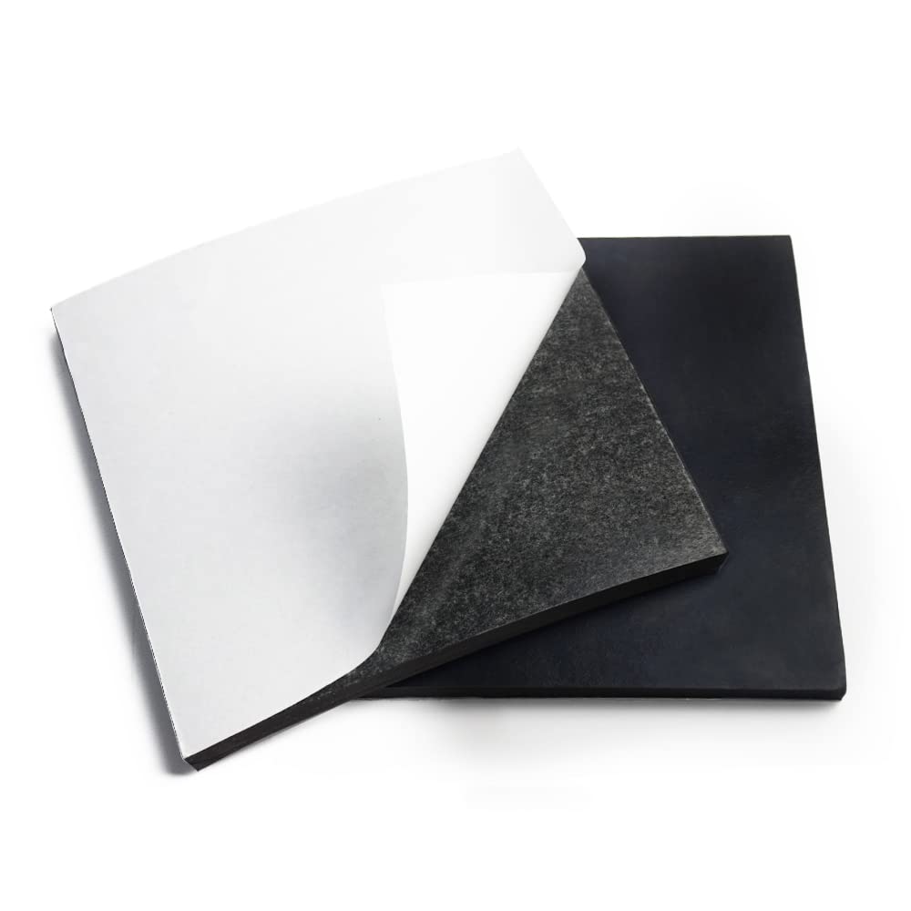 DOBTIM Adhesive Solid Rubber Sheets Padding 8" X 8" X 1/2 (.500)", DIY Rubber Strips Seals Pads, Anti Vibration Shock Absorbing, Non-Slip Flooring