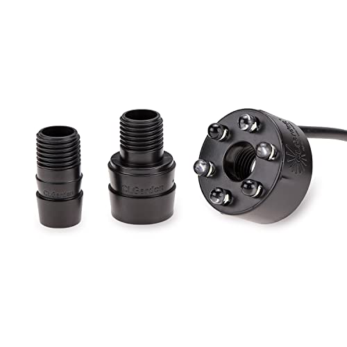 CLGarden LED Ring Quellsteinbeleuchtung Set weiß für Springbrunnen inkl. 12V Netzteil Trafo Gartenbrunnen