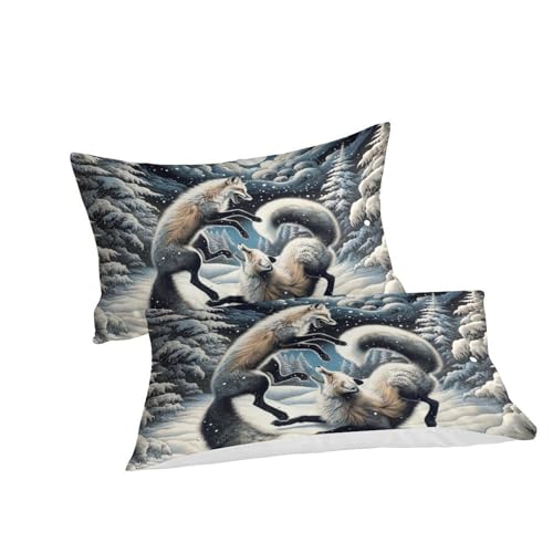 Parure de lit renard 3D en microfibre douce Super King Size - 3