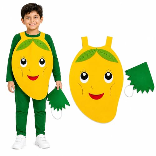 Image of Raj Costume Kids Fruit & Vegetable Fancy Dress Costume | Soft Felt Fruit and Vegetable Cutout Costume for Boys & Girls | School Annual Function