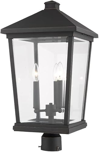 Miniatura 3 de Z-Lite 568PHXLR-BK - Accesorio de montaje de poste para exteriores con 3 luces, color negro