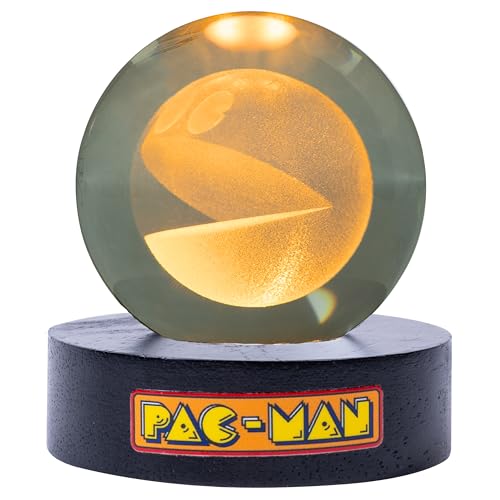 Fizz Creations PAC-MAN Crystal Ball Light. Retro Gaming Desk Lamp. USB Powered. Classic Arcade Gaming Gift Mood Lamp. Mood Lighting Night Light Kids Retro Gaming Gifts Pac Man Mood Lights