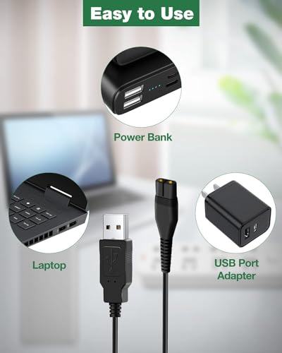 Image of 4.3V Ultra Fast USB Charging Cable Compatible With Only Philips Trimmer Model QP2550 (A00390 Replacement)