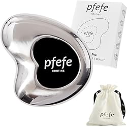 pfefe Stainless Steel Cryo Gua Sha for Face Neck Body, Metal Beauty Tool | Facial Massage, Storage Bag, Cryo Therapy, Metal Gua Sha, Stainless Steel, Cooling Relief