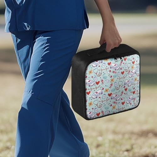 Image of Gomyblomy First Aid Bag Empty Ambulance Print Medium Medicine Bag Empty Travel Emergency Kit for Home Car Office College Dorm Students Medical Pouch Portable Organizer