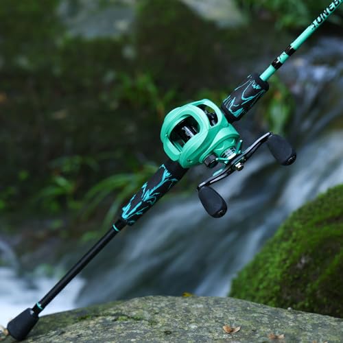 One Bass Fishing Rod and Reel Combo, IM6 Graphite 2Pc Blank Baitcasting Combo with SuperPolymer Handle- 6'0" with Left Handed Reel by One Bass - Image 6