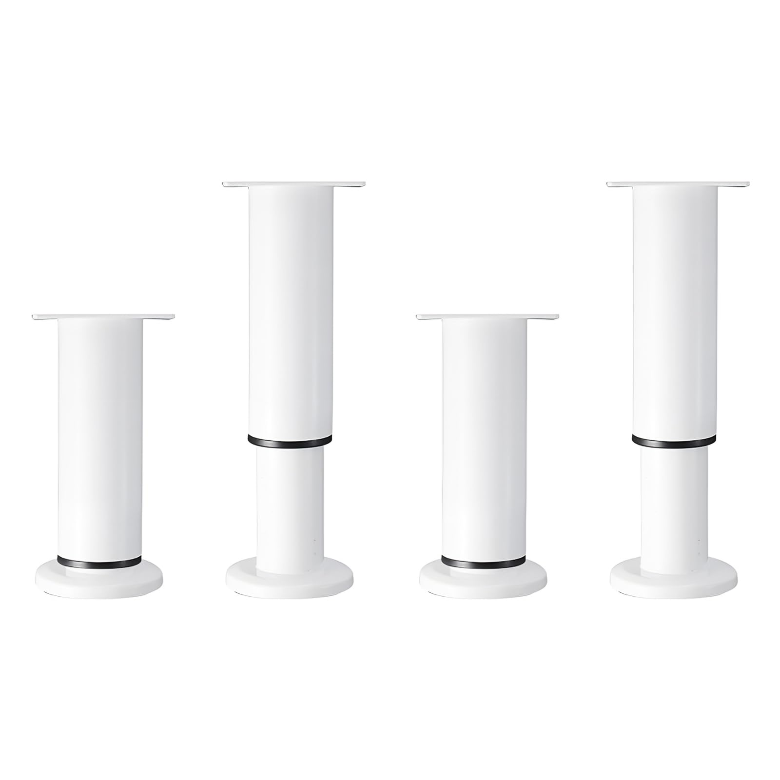 BORDSTRACT 4 pezzi di gambe di ricambio in metallo bianco per impieghi gravosi, 15-27cm per sedie, tavoli, comò, divani, letti, gambe di supporto per mobili, gambe di ricambio per mobili