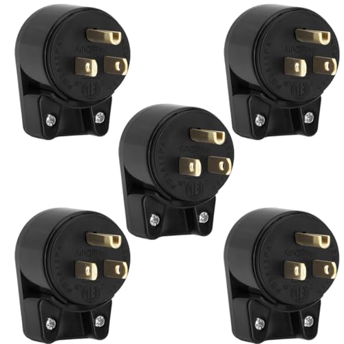 (5-Pack) NEMA 5-15P 90° Male Plug, 15A 125V, USA/Canada