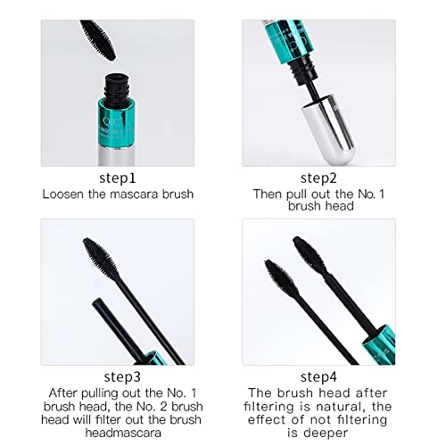 Mascara Black Waterproof,4d Silk Fiber Eyelash Mascara,Extra Long Thick & Voluminous Lash Mascara False Lash Effect Clump-Free Long Lasting Smudge-Proof For Sensitive Eye Make-Up Women Gift (A) - Image 7