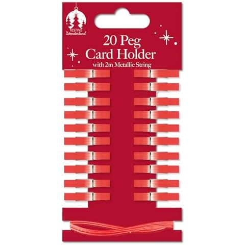 Quickdraw 20 Wooden Peg Christmas Card Holders Cover