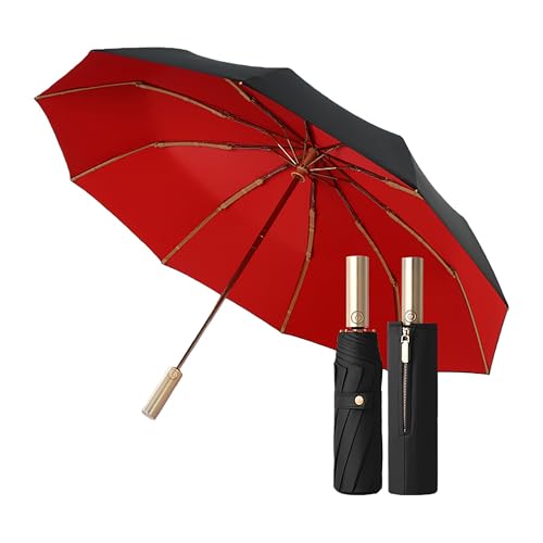 erised's bifrost Golf Paraguas Grande Plegable para Viajes Empresariales,Asa de Oro de Lujo, Apertura/Cierre Automático,Lluvia/Sol,UPF50+,Manga con Cremallera,10 Varillas, Hombres/Mujeres,Coche