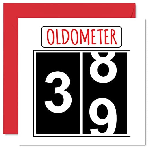 Divertidas tarjetas de cumpleaños 39 para hombres y mujeres, olómetro, tarjeta de feliz cumpleaños para papá, mamá, hijo, hija, tarjetas de felicitación de 145 mmx145 mm, tarjeta de cumpleaños 39