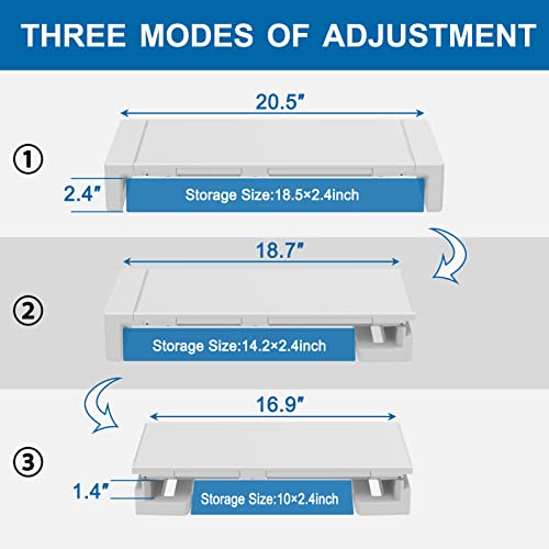 image for Monitor Stand Riser with Drawer, AQQEF Width Adjustable Computer Stand