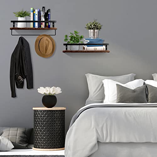 Uten Floating Shelves, Wall Mounted Storage Shelves, Wall Shelf For Kitchen/Bathroom/Bedroom, Bathroom Shelf With Towel Bar, Storage Sturdy Structure & Decoration, Floating Shelves For Wall Set Of 2 #TOP5