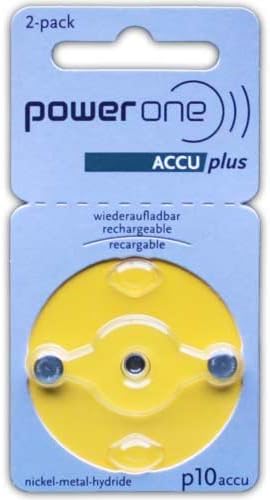 Amazon Com Powerone Accu Plus Size 10 Rechargeable Hearing Aid Batteries Health Household