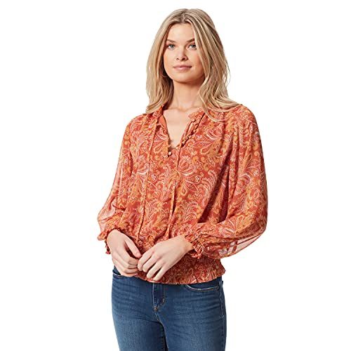Jessica Simpson womens Emery Bell Sleeve Smock Waist Blouse