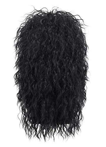 Vgbeaty 70S 80S Rocker Mullet Wig Long Wave Black Adult Men Wig Halloween Cosplay Costume Anime Wig #TOP3