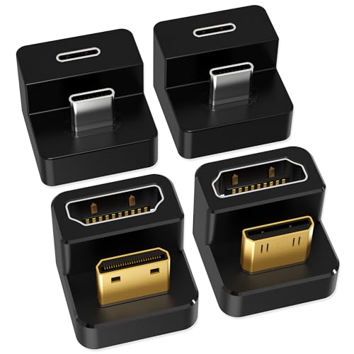 Adaptateur USB-C coudé 180 degrés et Mini HDMI vers HDMI 2.0 4K 60Hz noir