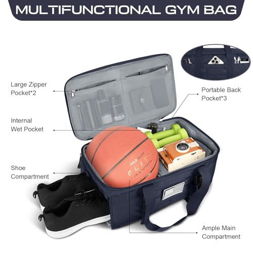 Image of Gym Bags for Men, Military Travel Duffle Bag with Shoe Compartment