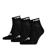 HEAD Unisex Quarter Sportsocken 9er Pack, Größe:39-42;Farbe:Black (200)