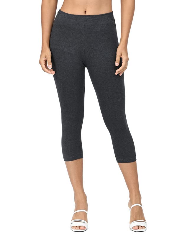 Image of Robinbosky Premium Stretchable Cotton Capri Legging for Women | Suitable for Formal wear & Casual wear | High-End Elastic Makes. The Leggings Squat Proof and Durable for Travel, Yoga, & Workout.