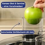 Entsafter Gemüse und Obst Testsieger- XXL einfüllschacht für ganzes Gemüse und Obst [1200W Motor & 90 % Saftausbeute] Slow juicer und Saftpresse Für Gesunde und Frische Säfte – Bild 2