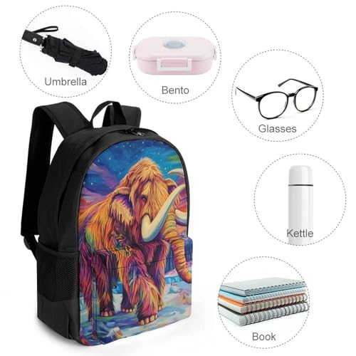 Woolly Mammoth on Ice Laptop Backpack for Men Women Fashion Computer Bag Business Travel Daypack4