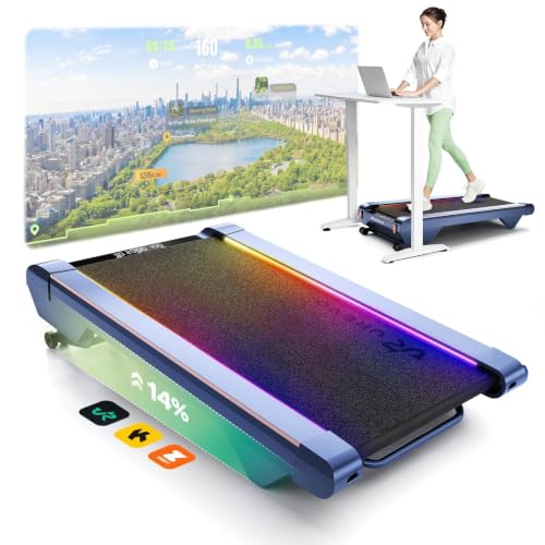 Tapis de marche UREVO plié avec affichage LCD, conçu pour le fitness à la maison