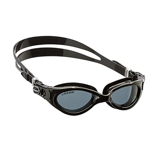 Cressi Flash Swim Goggles Gafas de Natación Premium para Adultos 100% Anti UV, Negro, Talla Única
